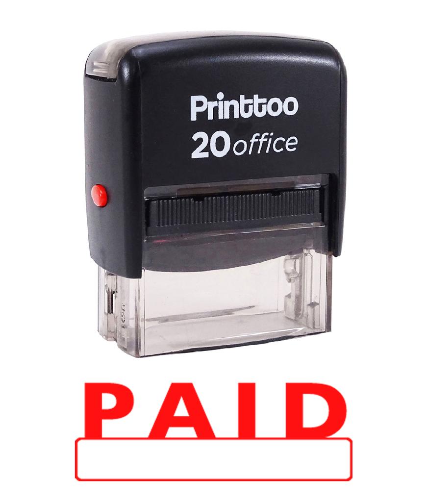 Printtoo Self Inking Rubber Stamp PAID Office Stationary Custom Stamp-Black