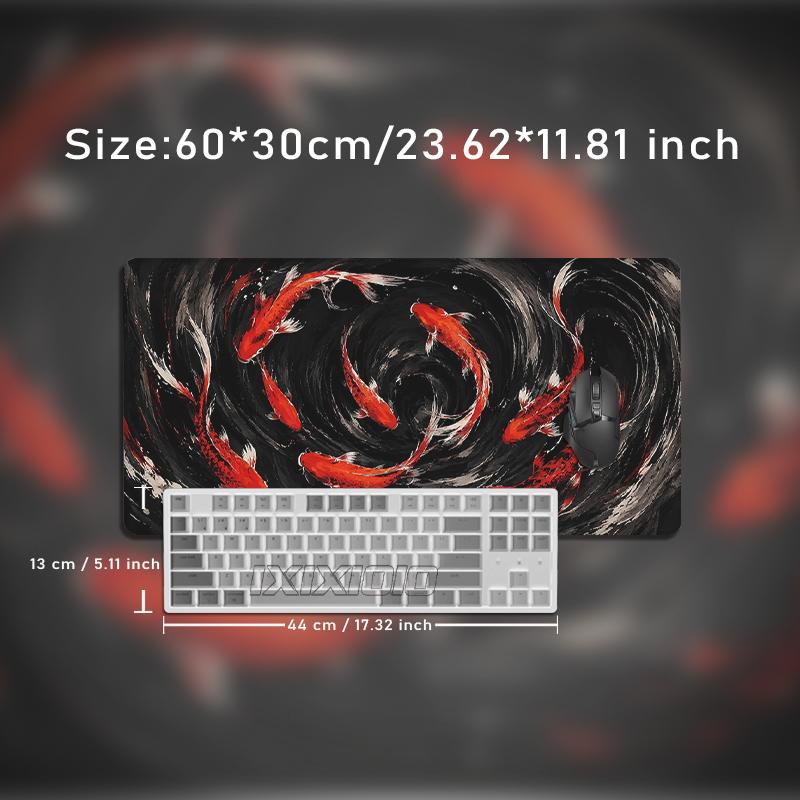 Mouse Pad Black Red Koi Fish Gaming printon demand Computer HD Home Mousepad XXL Desk Mats Carpet Desktop Mouse Pad