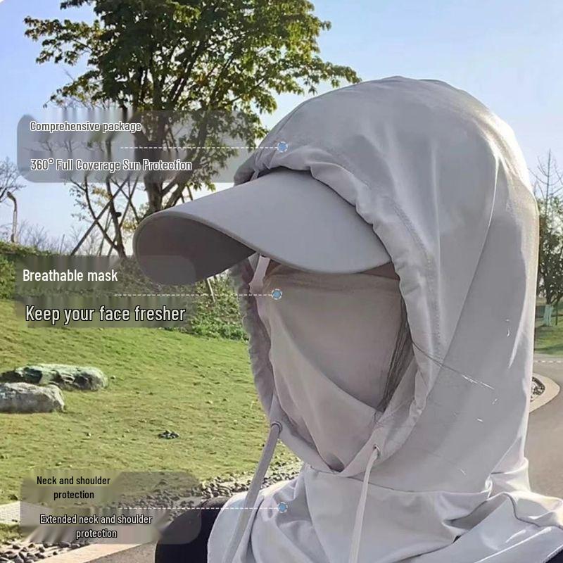 Мужская маска для шеи и лица из ледяного шелка с полным покрытием головы, защита от УФ-лучей для велоспорта