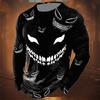 Графический модельер Повседневная мужская футболка с 3D принтом Футболка Спортивная на открытом воздухе Праздник Хэллоуин Футболка с длинным рукавом с круглым вырезом