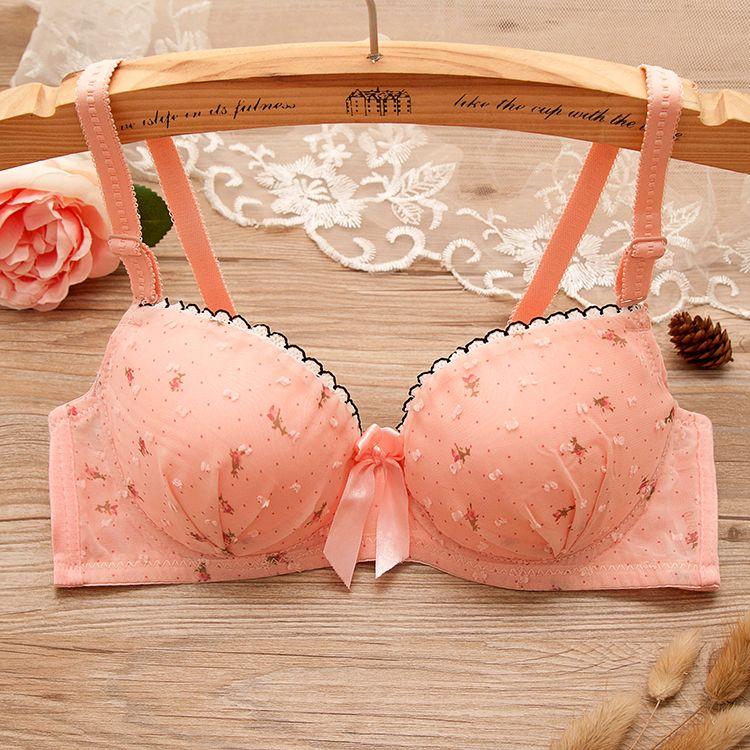 Sexy Push Up Bras Sweat 3/4 Cup Underwear For Women Printed Floral Lingerie Female Bras Cute Brassiere