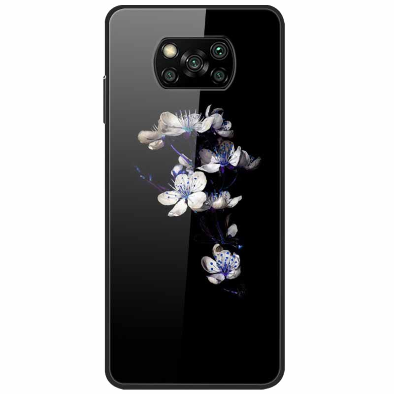 For Poco X3 Pro Case Fashion Cute Tempered Glass Luxury Coque Covers for Xiaomi Poco X3 NFC Cases PocoX3 X 3 Bumper Protector