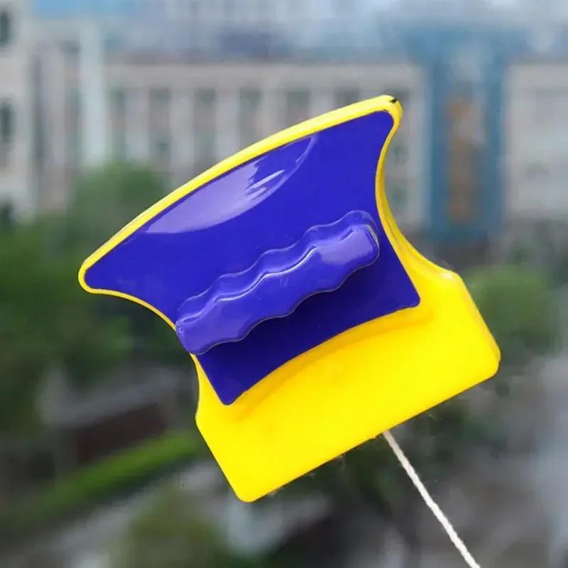 Прочный магнитный очиститель стекла Двусторонний скребок Бытовая уборка с веревкой 1,2 м Страховочный шнур для мытья окон в ванной