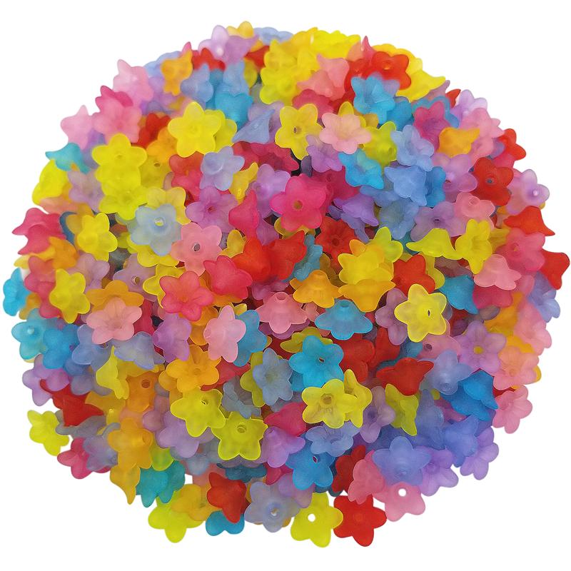 DIY Jewelry Making Fashion Morning Gory Flower Beads Caps Acrylic Multicolor Handmade Accessories Findings