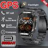 Новый 2,13" AMOLED экран Уличные смарт-часы GPS Компас Светодиодный фонарик Альтиметр Водонепроницаемость 3 АТМ 580 мАч Bluetooth звонки Смарт-часы