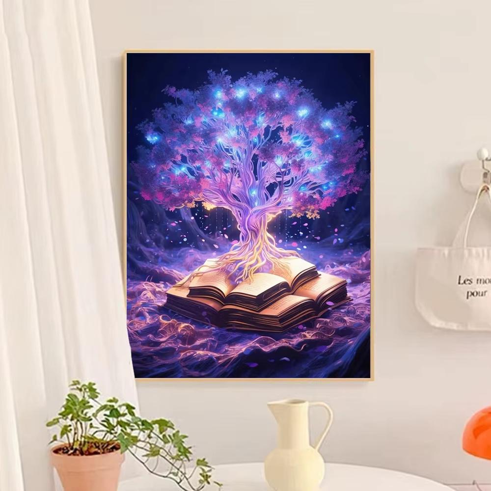Diamond Mosaic Landscape 5d Painting Tree of Life Diy Embroidery Book Art Gift Set Home Decorative Rhinestone Pictures