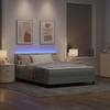 LED Upholstered Bed with Headboard Light Gray 160 x 200 cm Velvet