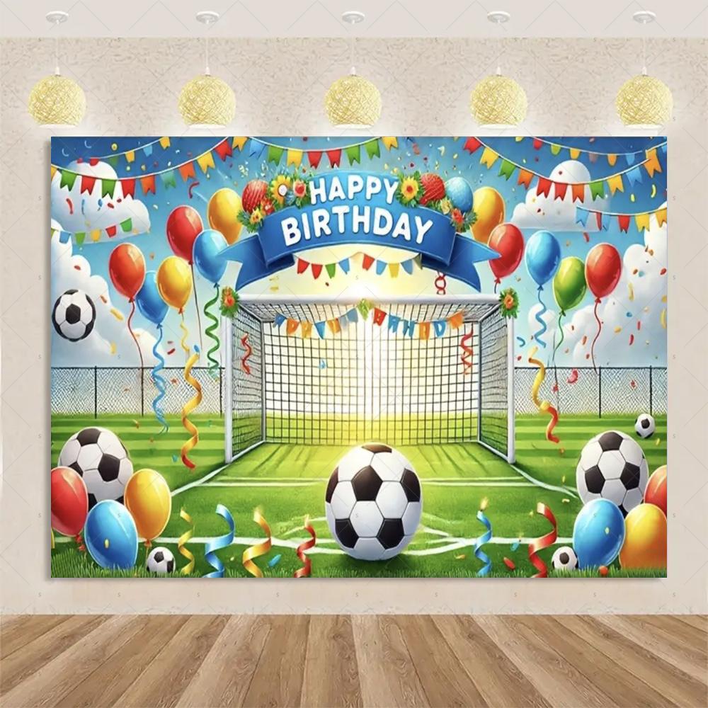 Football sports theme, birthday party, decorative background, surprise gift for boy, cake table banner, accessories2307