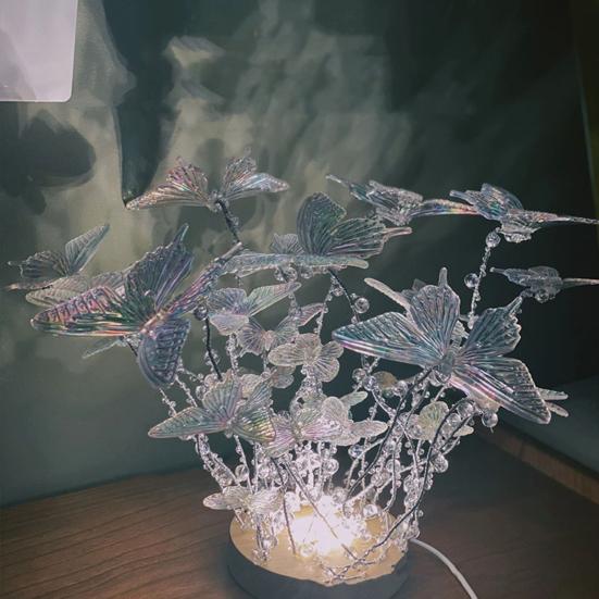 Yousheng DIY Butterfly Night Light Set Handmade LED Light-up Butterfly Night Lamp for The Decor for The Sleeping Home for Women And Girls Birthday Gift