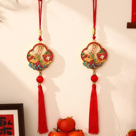 Chinese New Year Decorations 2026 Year of Horse Lucky Charm with Tassel Feng Shui Hanging Pendants for Wealth Good Luck