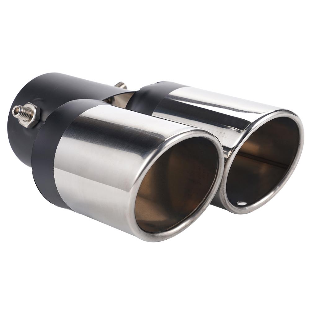 Универсальный автомобильный глушитель, выхлопная труба, патрубок глушителя, наконечник глушителя из нержавеющей стали, хромированная круглая труба, выхлопной патрубок.