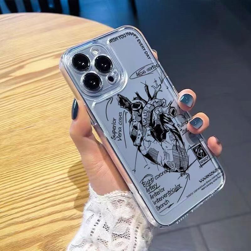 Популярный чехол для мобильного телефона iphone17promax сердце яблоко 15 Европа, Америка 14 pro Япония и Корея 13/16