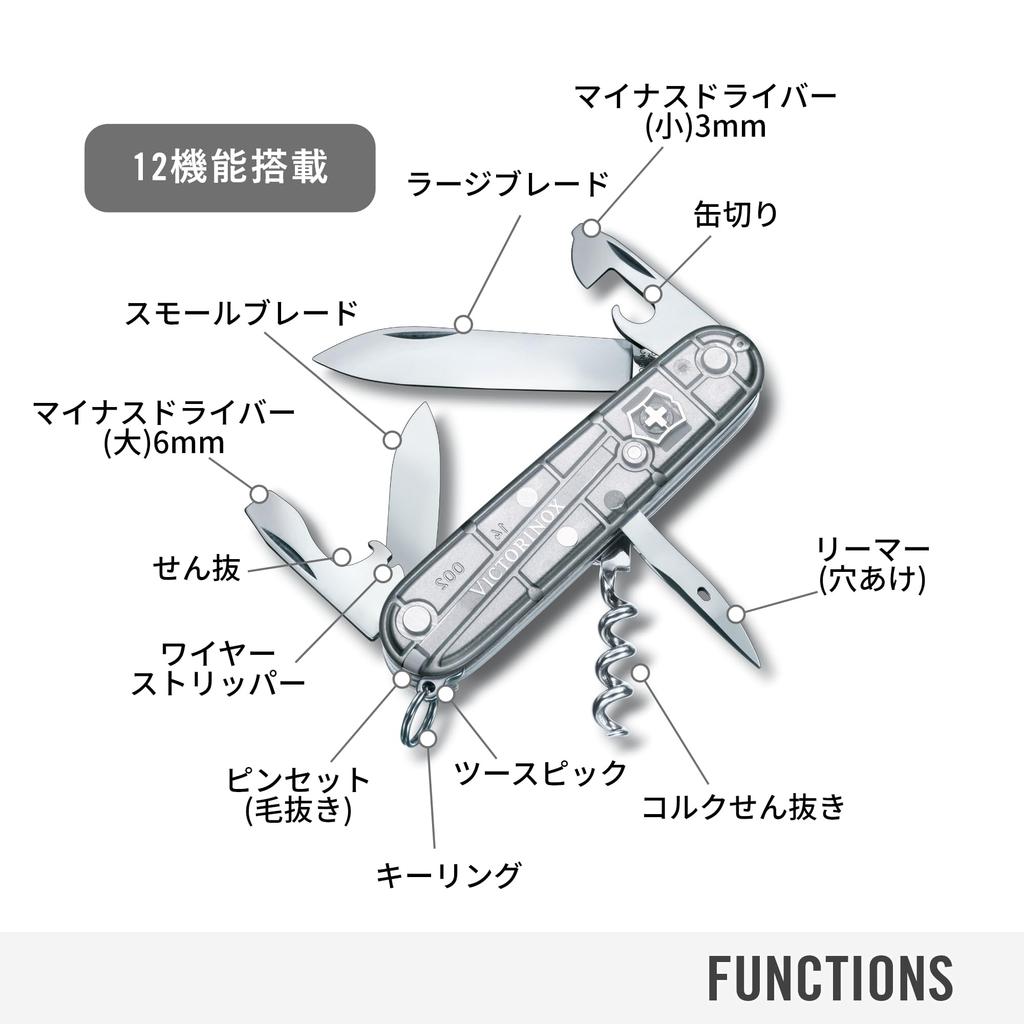 VICTORINOX Spartan Silver Tech Нож швейцарский армейский нож для улицы и защиты от стихийных бедствий, штопор, плоская отвертка, консервный нож, 12 функций