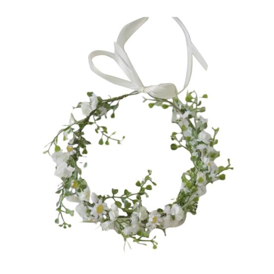 Девочки Венок Ободок Искусственные Цветы Листья Декор Регулируемая Лента Ручная Работа Гирлянда Свадьбы Фестивали Декор