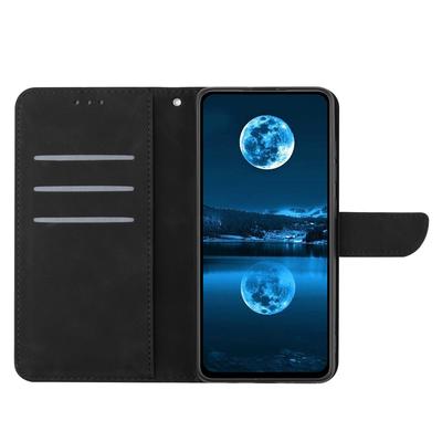 HT05 Чехол-кошелек для Realme 12 4G/12+ 5G, из ПУ кожи, с подставкой, чехол для телефона с тиснеными линиями
