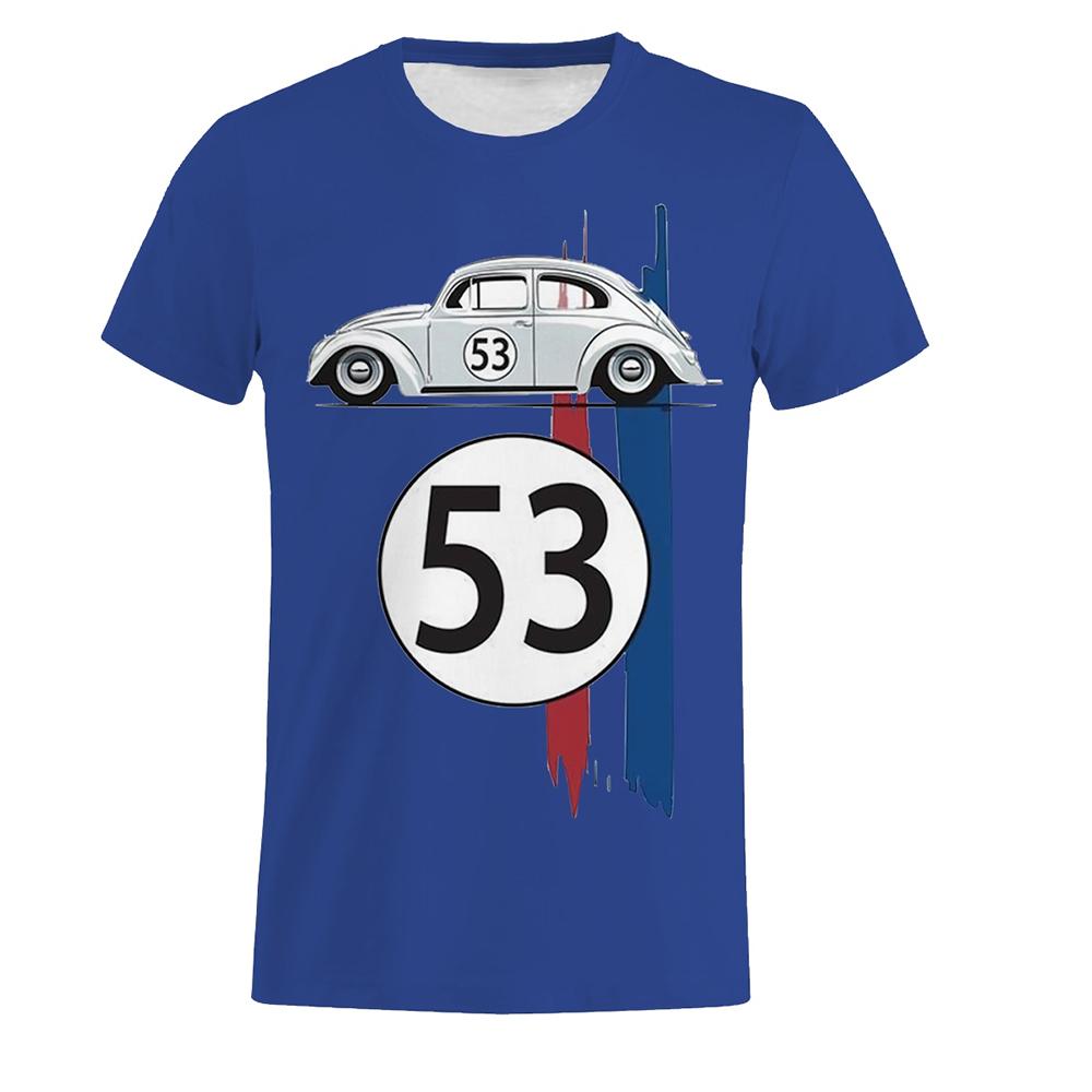 53 Number Men T Shirt Car Short Sleeve Simple Herbie Tees Tshirts Rally Car Male 3D Printed T Shirt