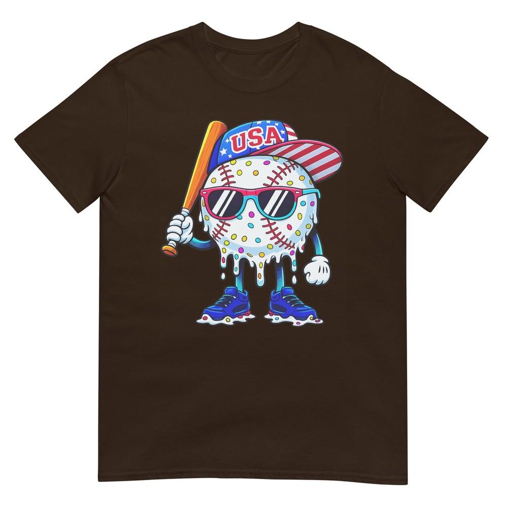 Baseball Drip For Boys Ice Cream Drip Baseball 4th Of July TShirt