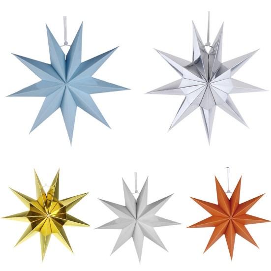 Девять углов бумажный абажур со звездой, подвесной бар, домашний орнамент, декор для рождественской вечеринки