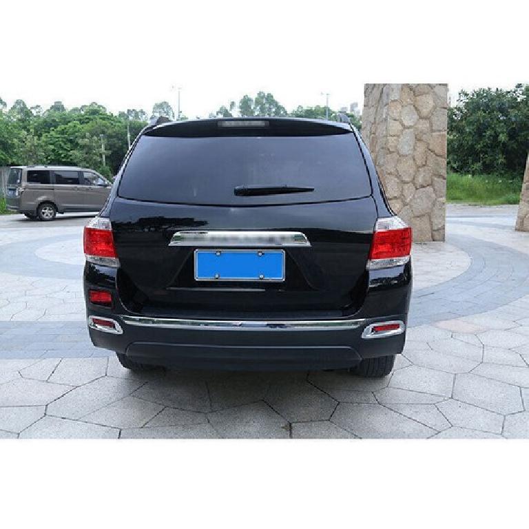 For Toyota Highlander 2009-2014 Chrome ABS Rear Fog Light Lamp Cover Trim 2pcs