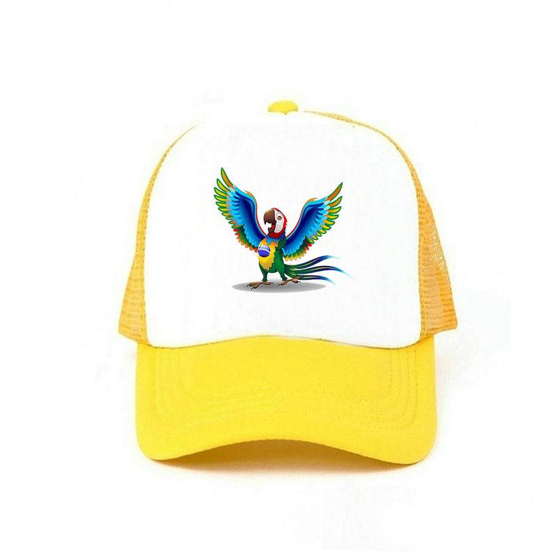 Men Women Football Brazil Team Snapback Cap 2018 Brazil Fan Soccer Sports Cap Yellow Green Brazil National Parrot Flag Hat YY456