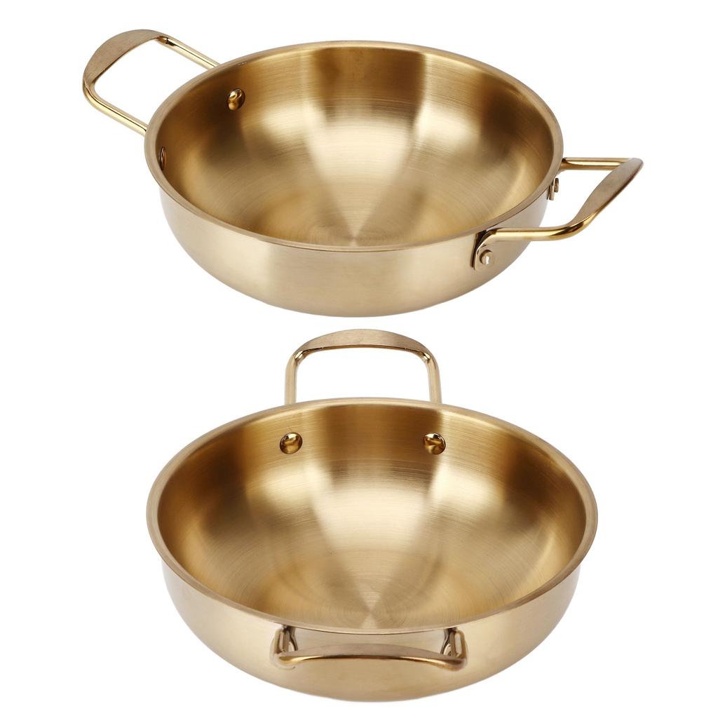 Золотая корейская кастрюля для лапши из нержавеющей стали, переносная кухонная кастрюля для домашнего хозяйства 24 см /