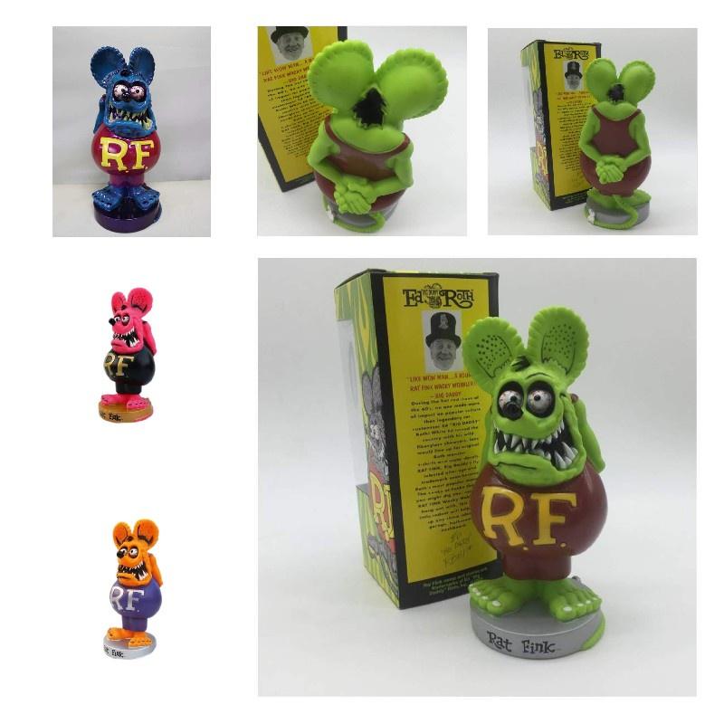 Милая ПВХ коллекционная фигурка Rat Fink с привлекательными цветами и в упаковке