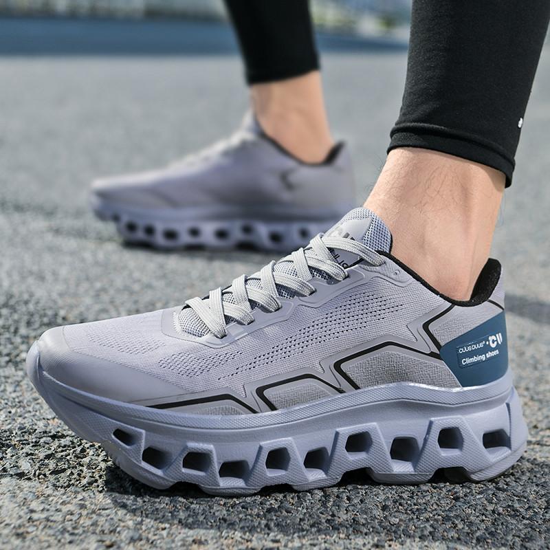 Summer New Fashion Color Block Men's Sneakers Breathable Mesh Shock Absorption Comfortable Wear-Resistant Training Running Shoes
