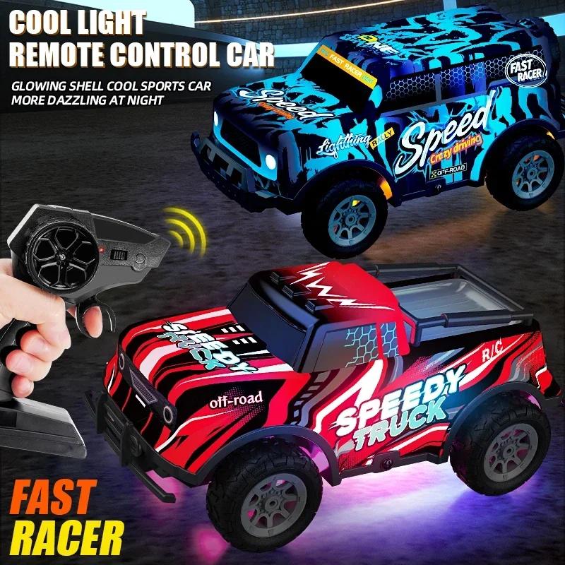 2.4G Rc Sports Pickup Drift Car Lights Remote Control High Speed Climbing Off-Road Pvc Racing Vehicle Kids Toys Boys Christmas