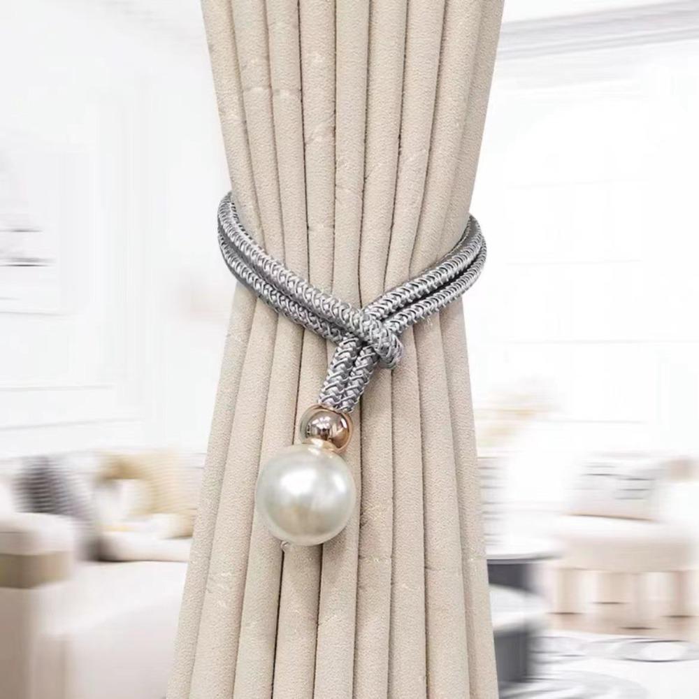 Adjustable Pearl Curtain Tieback High Quality Curtains Tie Rope Pearl Curtain Buckle Decoration