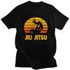 Модная футболка с принтом Jiu Jitsu в ретро-стиле BJJ для мужчин, уличная одежда, топ, 100% хлопок, приталенная футболка