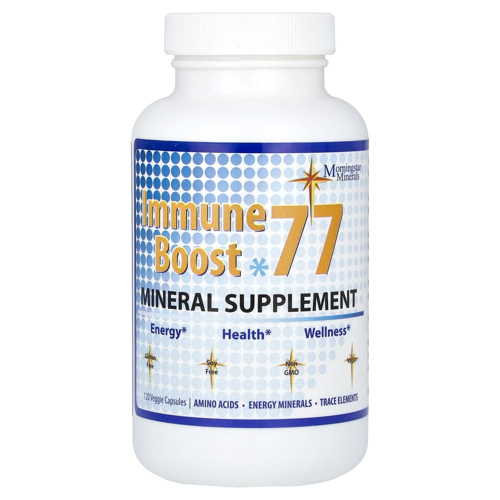 Morningstar Minerals Immune Boost 77 Mineral Supplement, Veggie Capsules, 120 Counts