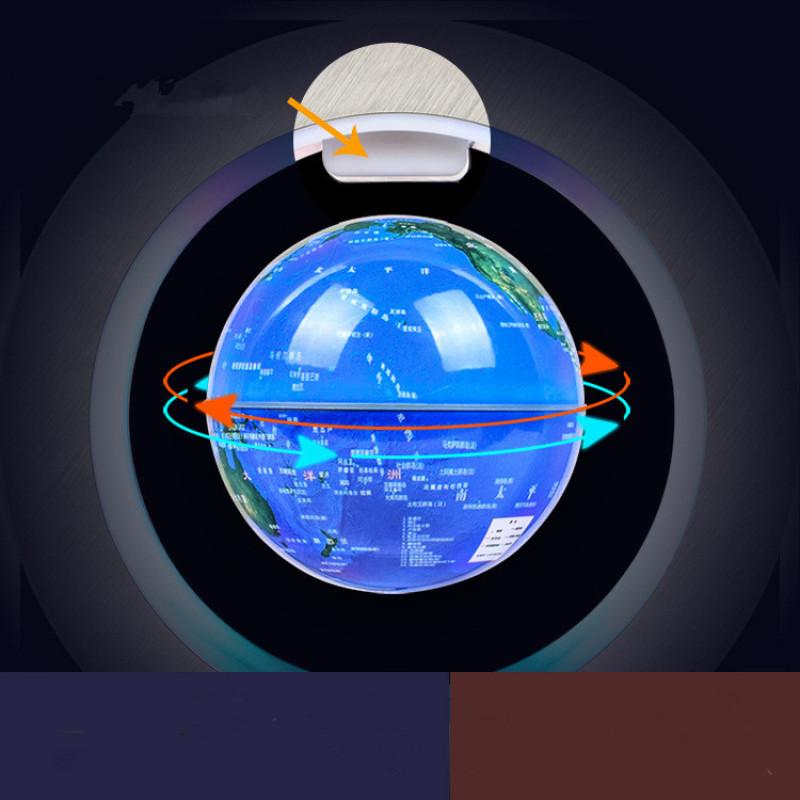 4 Inches Round LED Floating Globe Magnetic Levitation Light for Home Desktop Decor 10.5cm