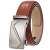1Pcs Automatic Buckle Business Belt, Simple Men'S Automatic Buckle Belt Alloy Belt Ly36-35351-1