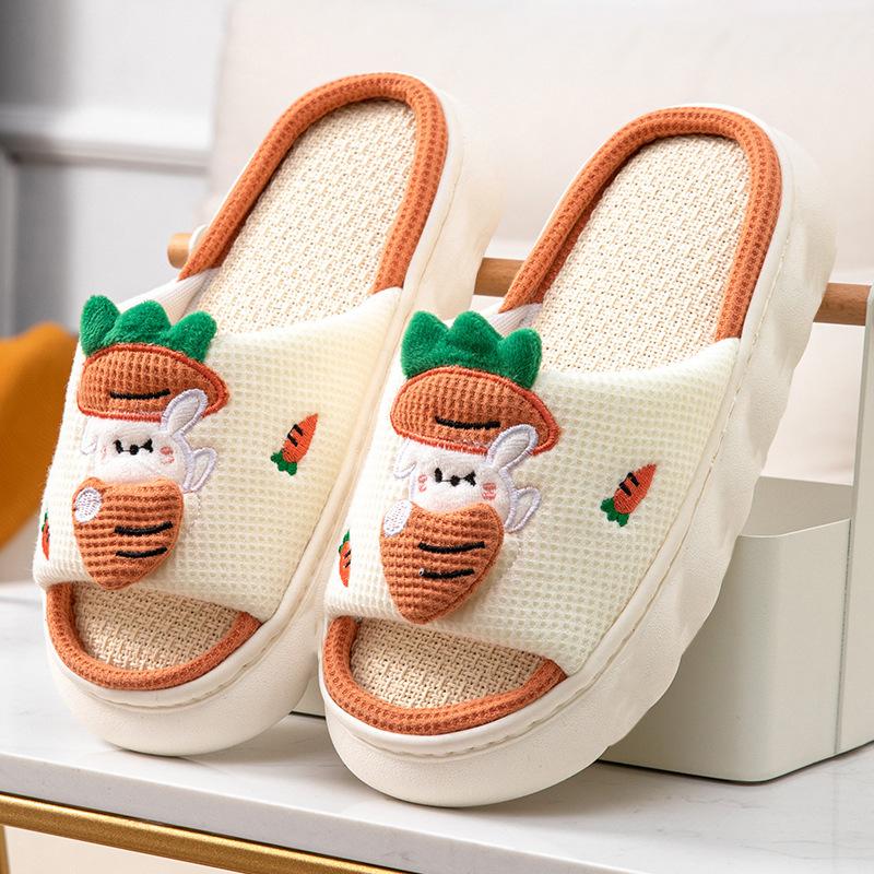 Fashion 2024 Men Slippers Summer Four Seasons Indoor Home Floor Slides Couple Cute Cartoon Milk Cow House Slipper Women Funny Frog Shoes