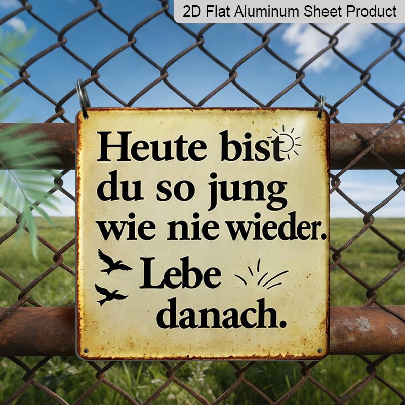 2D Flat, 1pc Vintage "Live After Today" Metal Sign - Retro Wall Plaque Suitable for Outdoor Use, Inspirational Wall Decor for Home, Office, Cabin
