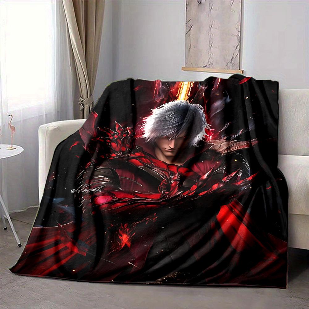 1 шт. Плед Devil May Cry Мягкий Теплый Всесезонный Плед для Дивана, Кровати, Машины, Офиса Яркий Красочный Дизайн, Прочный и Уютный Подарок