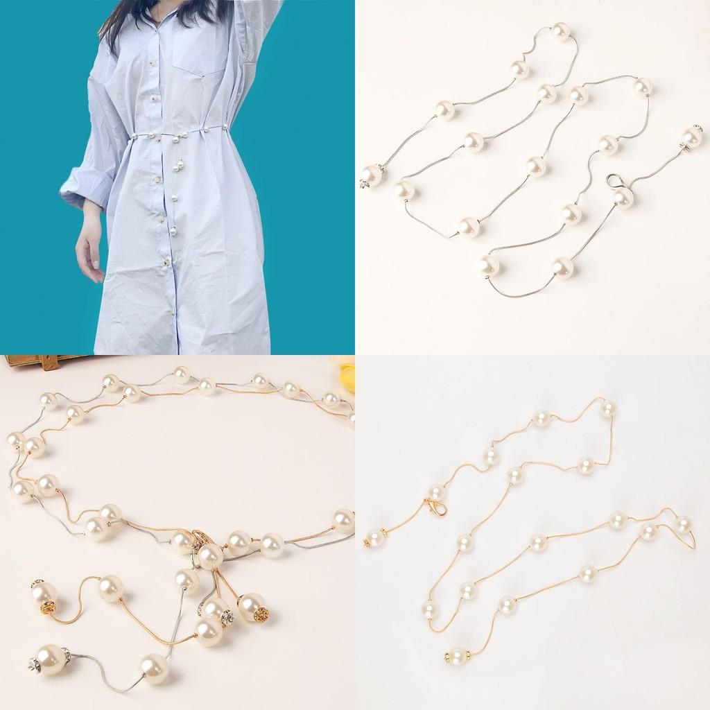 Жемчужная металлическая цепочка на талию для женщин с застежкой-крючком Элегантный модный аксессуар для платьев