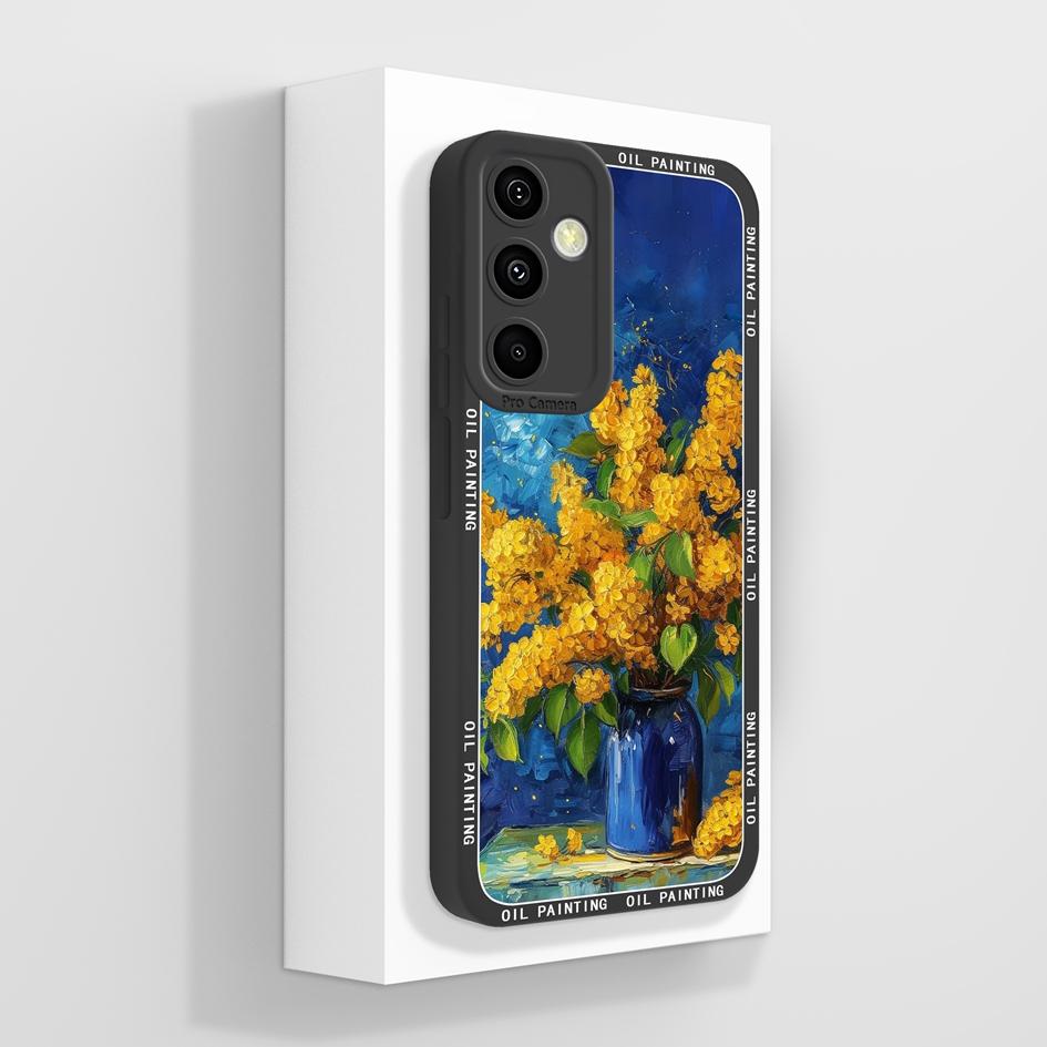 Мягкие чехлы для Samsung A55 C55 M55 A35 M35 F14 F15 Shell Pretty Sunflowers Golden Lotus Тонкий силиконовый легкий защитный корпус для Samsung Capas