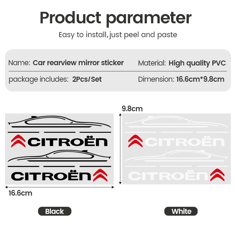 2Pcs Car Emblem Stickers Rearview Mirror Trunk Decals Accessories For Citroen Berlingo DS3 DS4 DS5 DS6 C1 C2 C3 C4 C5 C6 C8 akt256