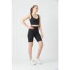 Black Comfortable Flexible Ribbed Sports Bra - Biker Tights Set
