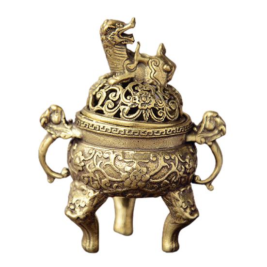 Держатель для благовоний с узором лотоса, облегчение беспокойства, латунная нежная латунная палочка для рукоделия, курильница для украшения