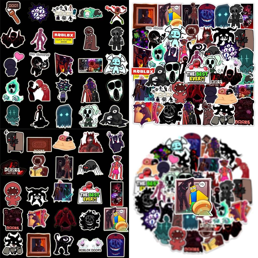 50 шт. Высококачественный набор водонепроницаемых наклеек с фигурками Roblox Doors для скрапбукинга и украшений