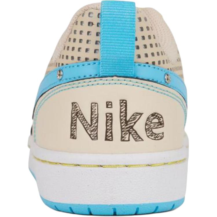 Nike Кроссовки Court Borough Low Recraft GS Sanddrift Baltic Blue для детей, кремовые, фантомные, оптически-желтые IB7726-126