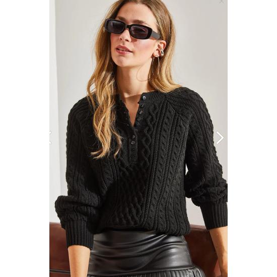 Женский плетеный трикотажный свитер на пуговицах стандартного размера