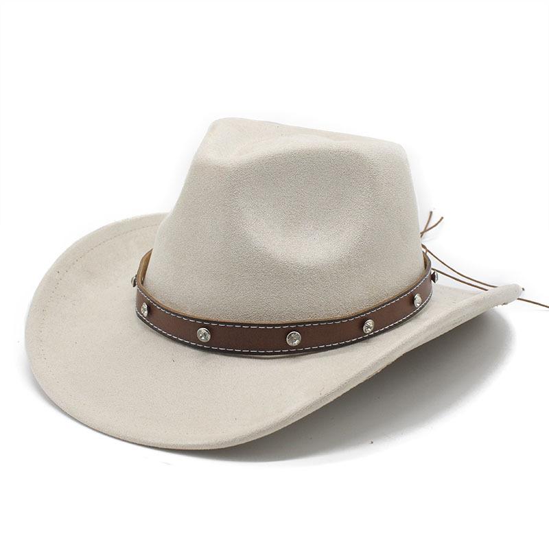 Замшевая перевернутая ковбойская шляпа Мужские и женские шляпы Мужские и женские этнические шляпы с загнутыми полями Шляпы в стиле французского джаза
