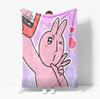 Cute Pink rabbit Series Blanket Cartoon Print Warm Flannel Soft Comfortable Home Travel  Bed Blanket Birthday Couple kids Gift