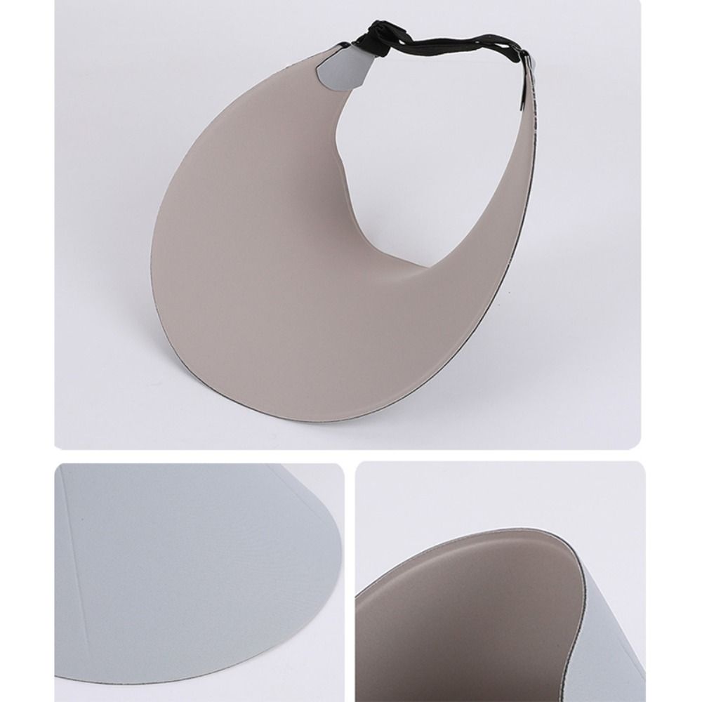 Simple Foldable Traceless Sun Hat UV Protection Empty Top Seamless Visor Cap Adjustable Large Brim Women Sun Hat Holiday
