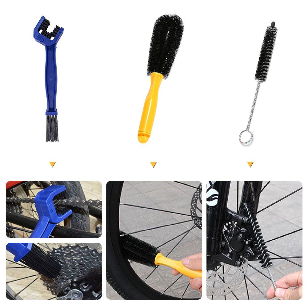 Bike Cleaning Kit Bicycle Cycling Chain Cleaner Scrubber Brushes Mountain Bike Wash Tool Set Bicycle Repair Tools Accessories