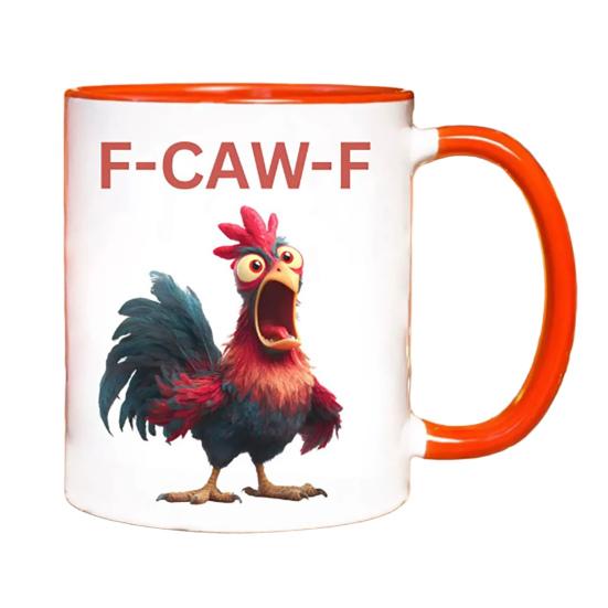 Персонализированная кружка F-Caw-F Chicken 15 унций керамическая кофейная чашка смешной петух фермерское животное юмор кружка многоразовая подходит для мытья в посудомоечной машине и микроволновой печи посуда для напитков