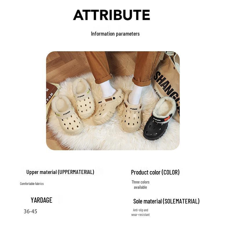 Мужские зимние тапочки с закрытым носком на флисовой подкладке: Плотный, теплый и удобный для использования на открытом воздухе